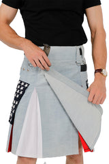 American Patriot Denim Kilt-Side
