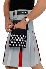 American Patriot Denim Kilt Pocket
