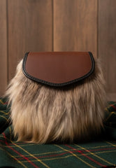 Highland Faux Fur Sporran with Leather Flap