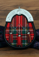 Scottish Tartan Sporran with Chrome Cantle