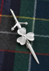 Shamrock Sword Ornate Kilt Pin