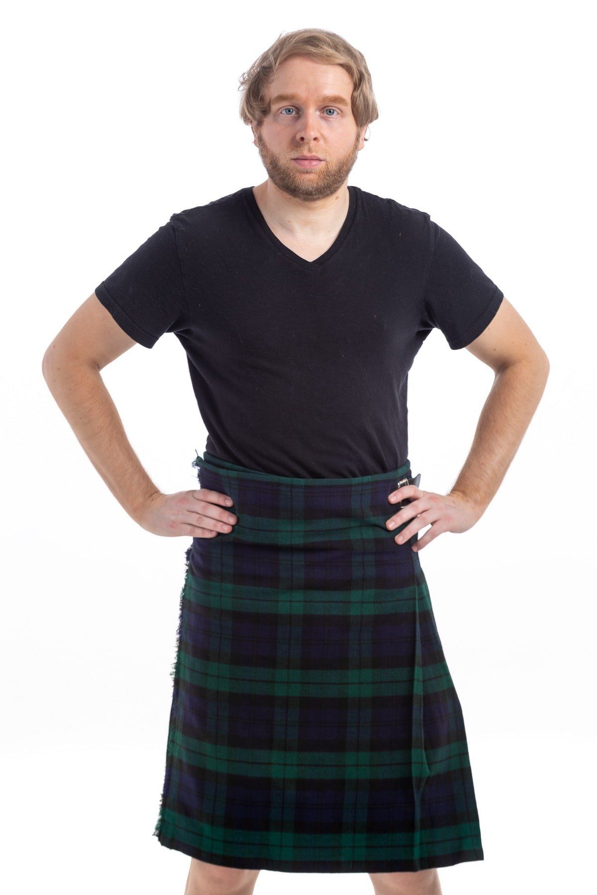 Black watch tartan kilt