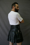 Smart Leather Kilt With Chains - Back  Side View