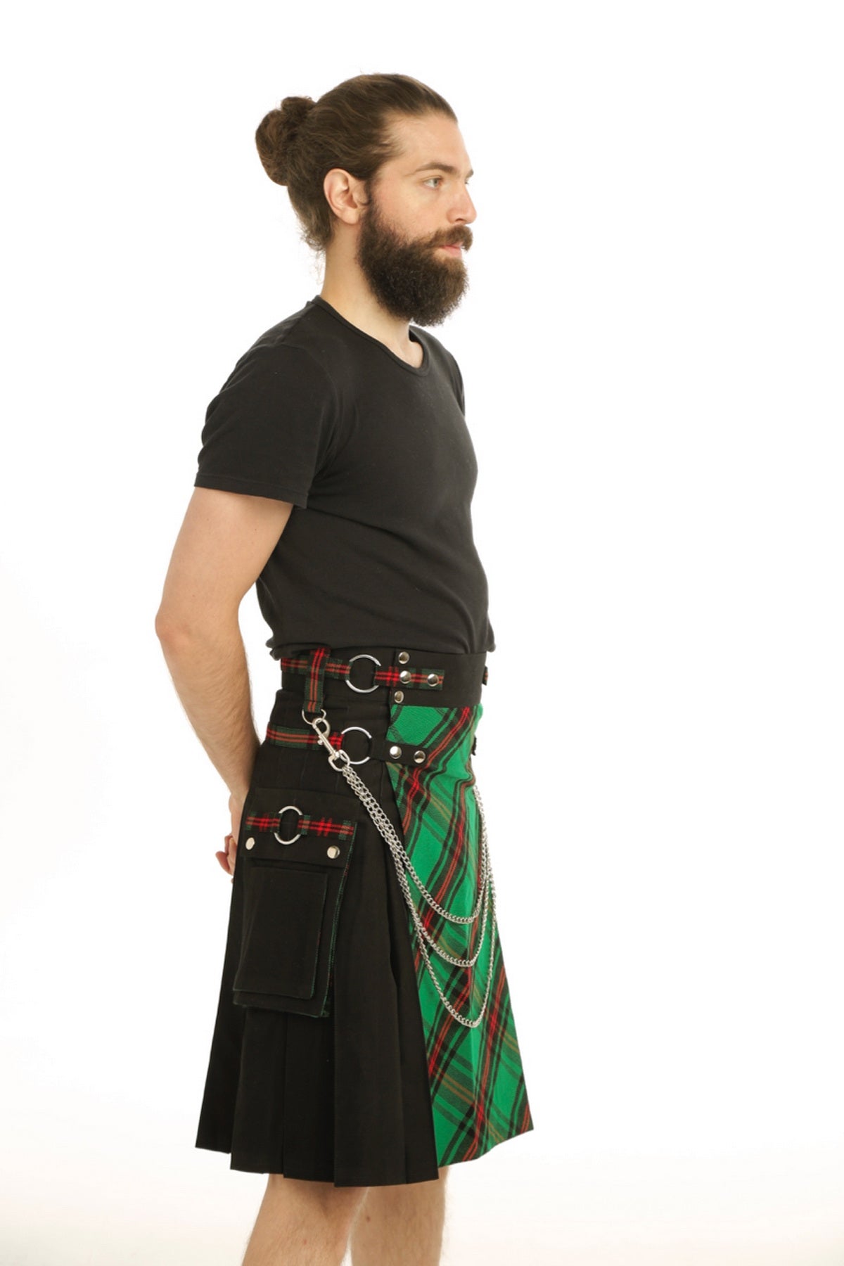 Modern tartan Hybrid Kilt - Side View