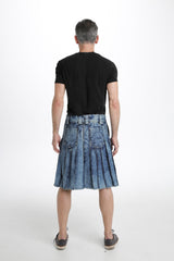 Denim kilt - Back Side View