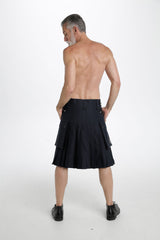 Black utility kilt - Back Side view