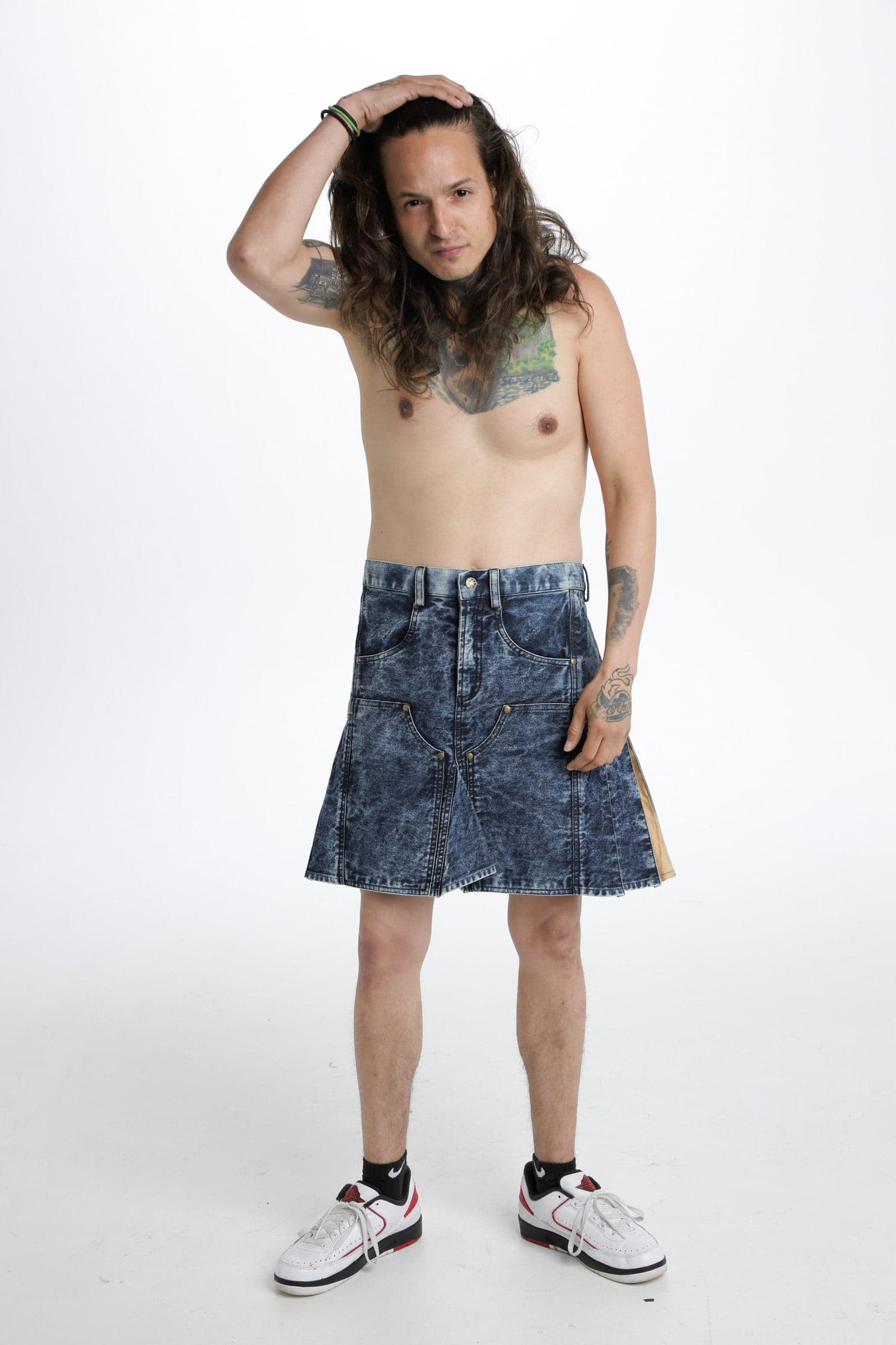 Stonewashed Denim Hybrid Kilt