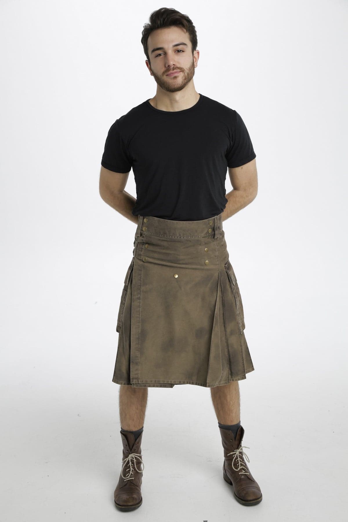 Versatile Stonewashed Cargo Kilt