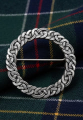 Braided Celtic Knot Plaid Brooch