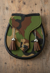 Casual Camo Highland Sporran with Leather Tassels
