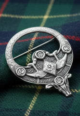 Celtic Zoomorphic Crest Plaid Brooch