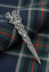 Dragon Head Celtic Knot Kilt Pin