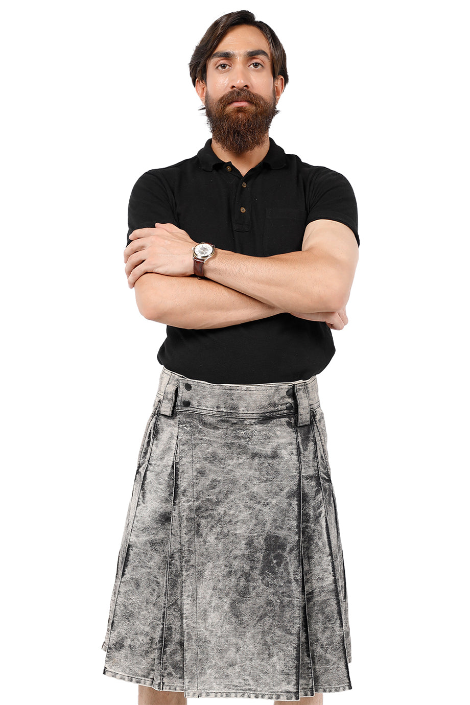 Faded Denim Kilt for men