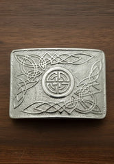 Highland Silver Celtic Knotwork Shield Kilt Belt Buckle