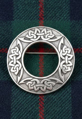 Interlaced Celtic Ring Plaid Brooch