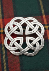 Interwoven Celtic Knot Plaid Brooch