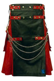 Red & black leather kilt