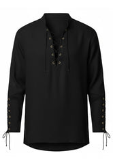 Rustic Viking Lace-Up Highland Kilt Shirt