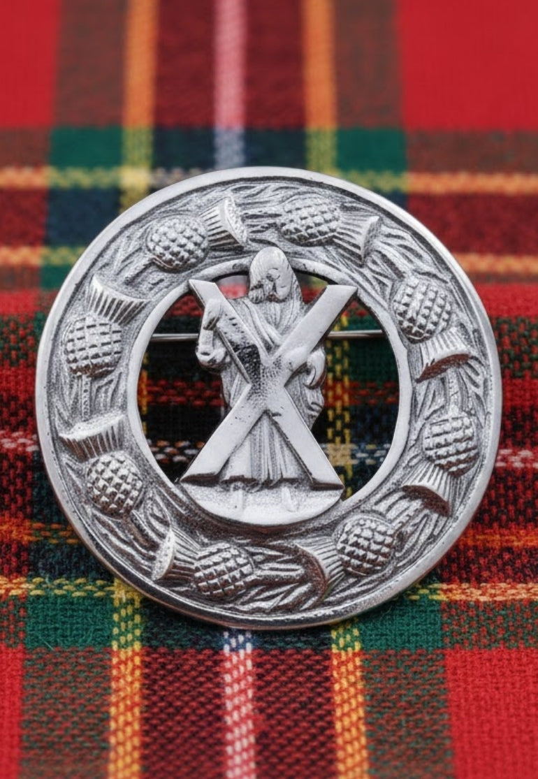 St. Andrew’s Cross Celtic Plaid Brooch