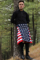 American flag kilt-left side view