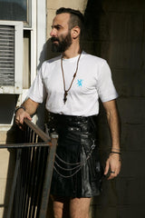 Smart Leather Kilt With Chains For Sale