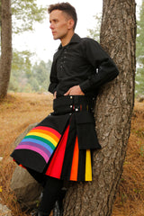 Mens rainbow kilt - Right side view