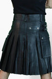  Classy Cargo Leather Kilt - Back Side View