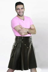 Clubwear Leather Pleated Kilt