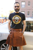 Stylish Leather Kilt - Front Side View