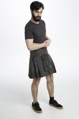 Boho Stonewashed Gothc Kilt