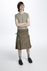 Stone Washed Cargo Kilt - Left Side view