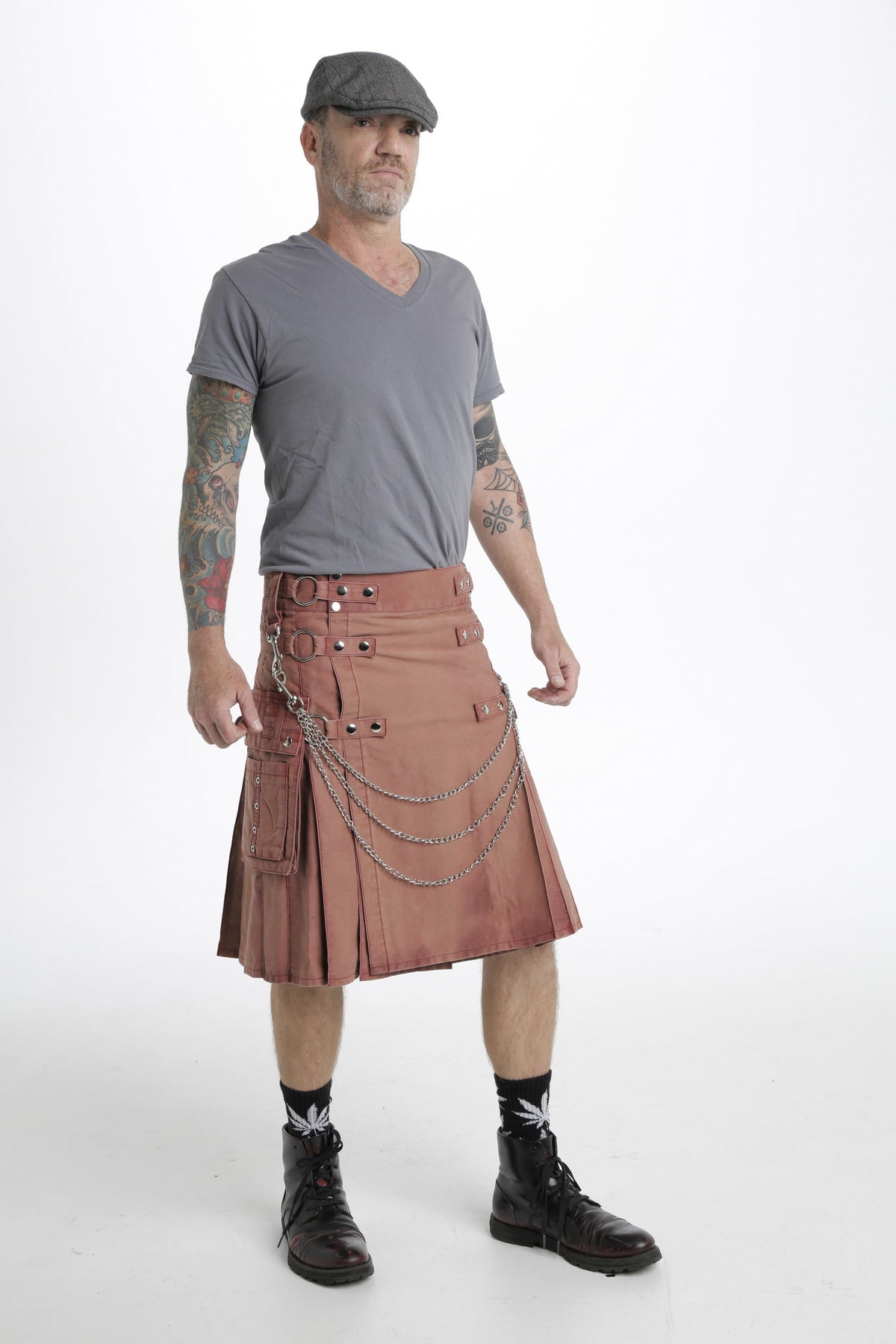 Stonewash Fashion Utility Kilt - Right side view