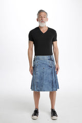 Denim kilt - Front Side View