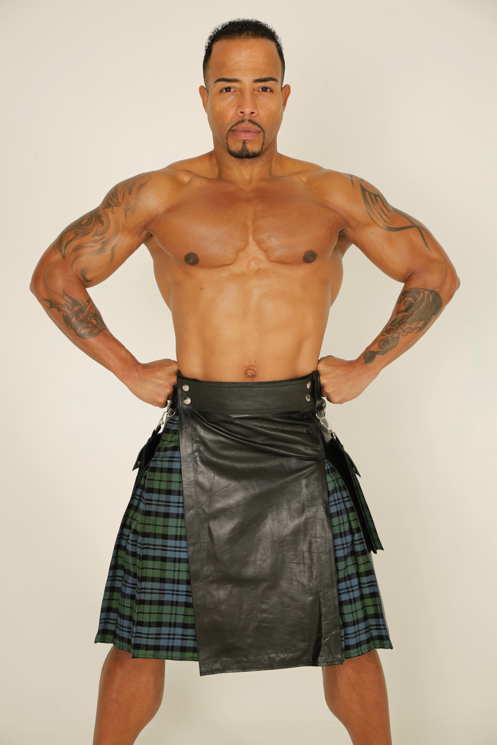  Victory Hybrid Leather Kilt - Front Side View