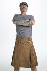 Stonewash Cargo Kilt - Front side view